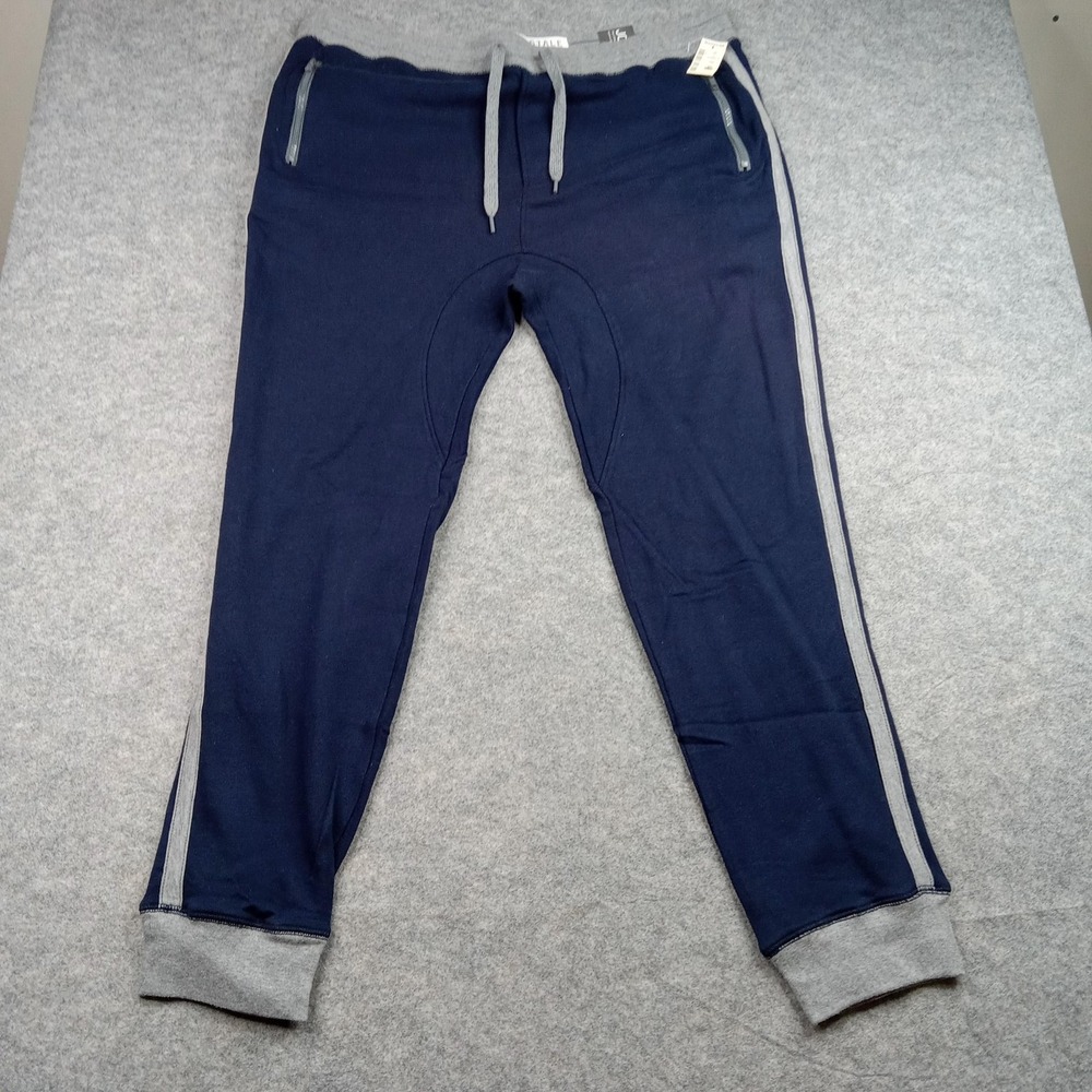 Aeropostale Pants Mens XL Navy Gray Joggers Sweatpants Zip Pockets Drawstring